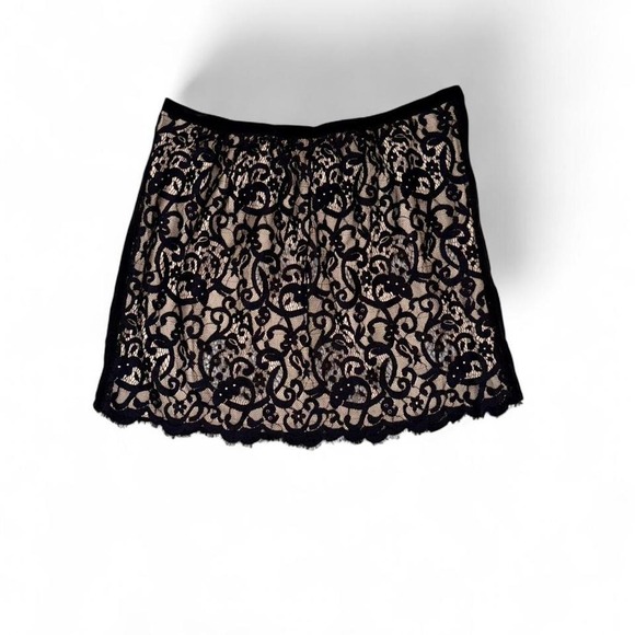 LOFT Dresses & Skirts - Black lace mini Shirt Ladies 14P by Anne Taylor Loft NWT